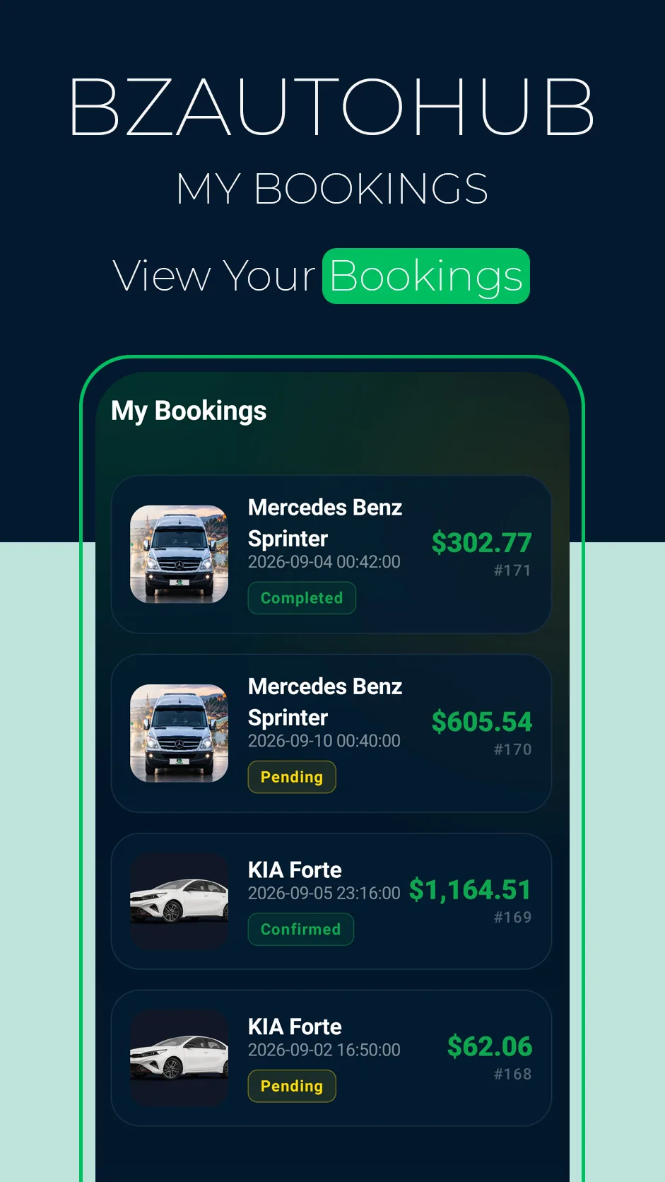 BZAUTOHUB Booking App gallery